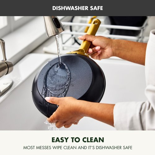 GreenPan Nonstick Reserve Pro 8" Frying Pan, NSF Certified Ceramic, Hard Anodized PFAS-Free Skillet, Stainless Steel Handles, Oven & Dishwasher Safe, Black