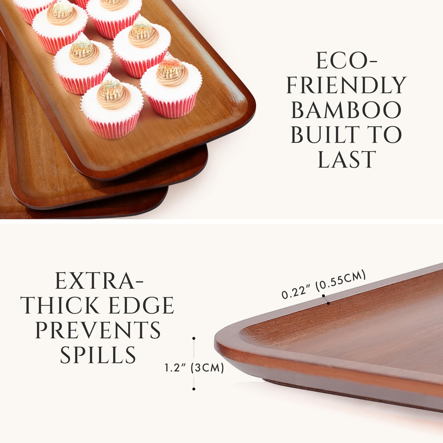 FINESSY 3 Tier Serving Tray, Dark Bamboo Tiered Tray Stand, Cake Stand & Cupcake Holder, Buffet Risers Serving Platters, Dessert Table Display Set, Charcuterie Board Set for Party Hosting Essentials