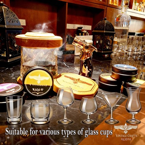 iEZZONE Whiskey Smoker Kit with Torch, Drinks| Cocktail Smoker Kit| Bourbon Smoker Kit with Torch,6 Flavor of Wood Chips,Old Fashioned Smoker Kit,Smoked Whisky Gift for Father's Day (No Butane Incl.)