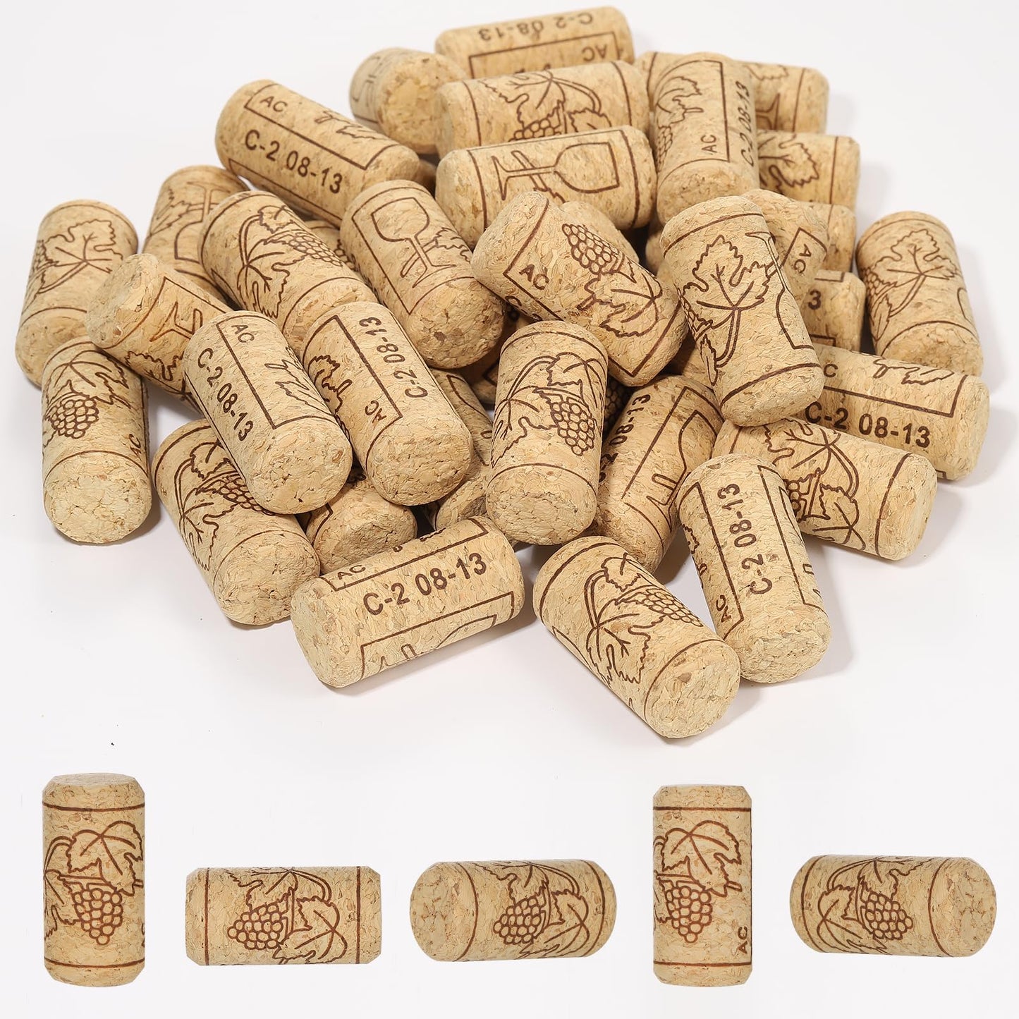 20 Pack Straight Wine Corks, #8 Soft Wood Cork Stoppers, Leakproof Bottle Corks For Beer, Wine Bottles, Crafting Decor, DIY Arts (20)