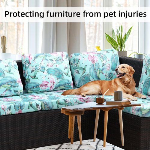 BIETYONE Outdoor Couch Cushion Covers - 8Pcs Washable & Reusable Protector | Hummingbird Design