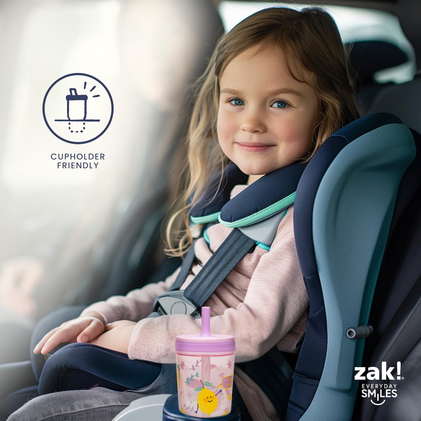 Zak Designs Kelso Tumbler Set 15 oz, (Unicorn) Leak-Proof Screw-On Lid with Straw Made of Durable Plastic and Silicone, Perfect Cup Bundle for Kids (2pc Set)
