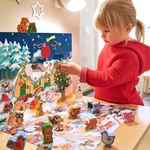 HABA My First Advent Calendar - Farmyard Themed Wooden Animals for Kids | Reusable Christmas Fun