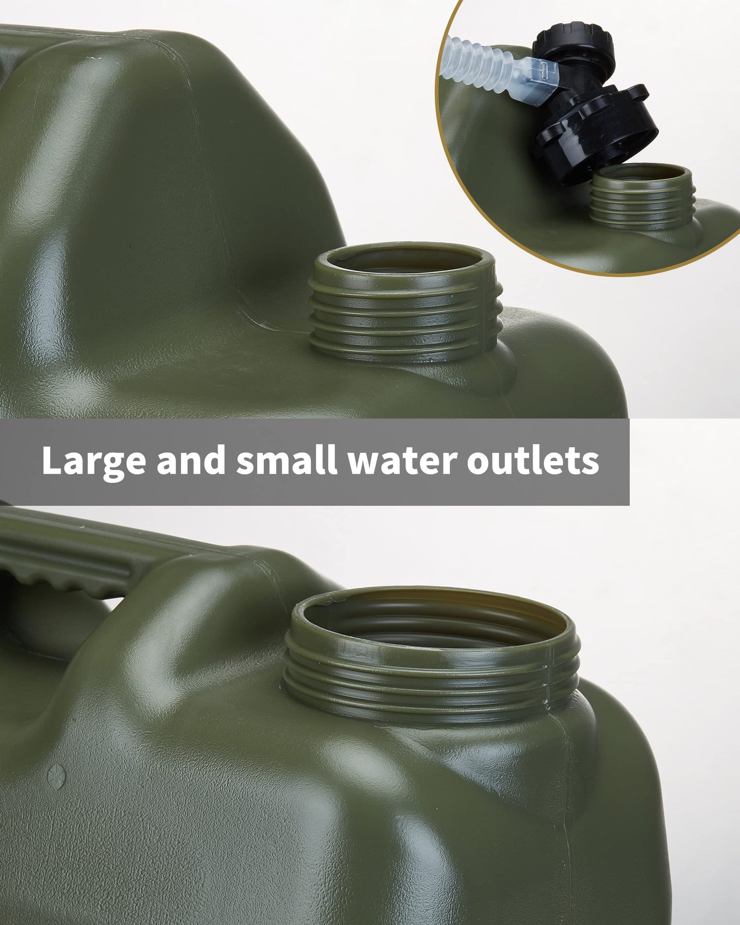 UPWOIGH 5 Gallon Water Jug with Automatic Touch Control Pump (1 Pump Included), Truly Leak-Proof BPA-Free Water Container with Spigot, Type-C Rechargeable Military Green Water Pump for Camping Hiking