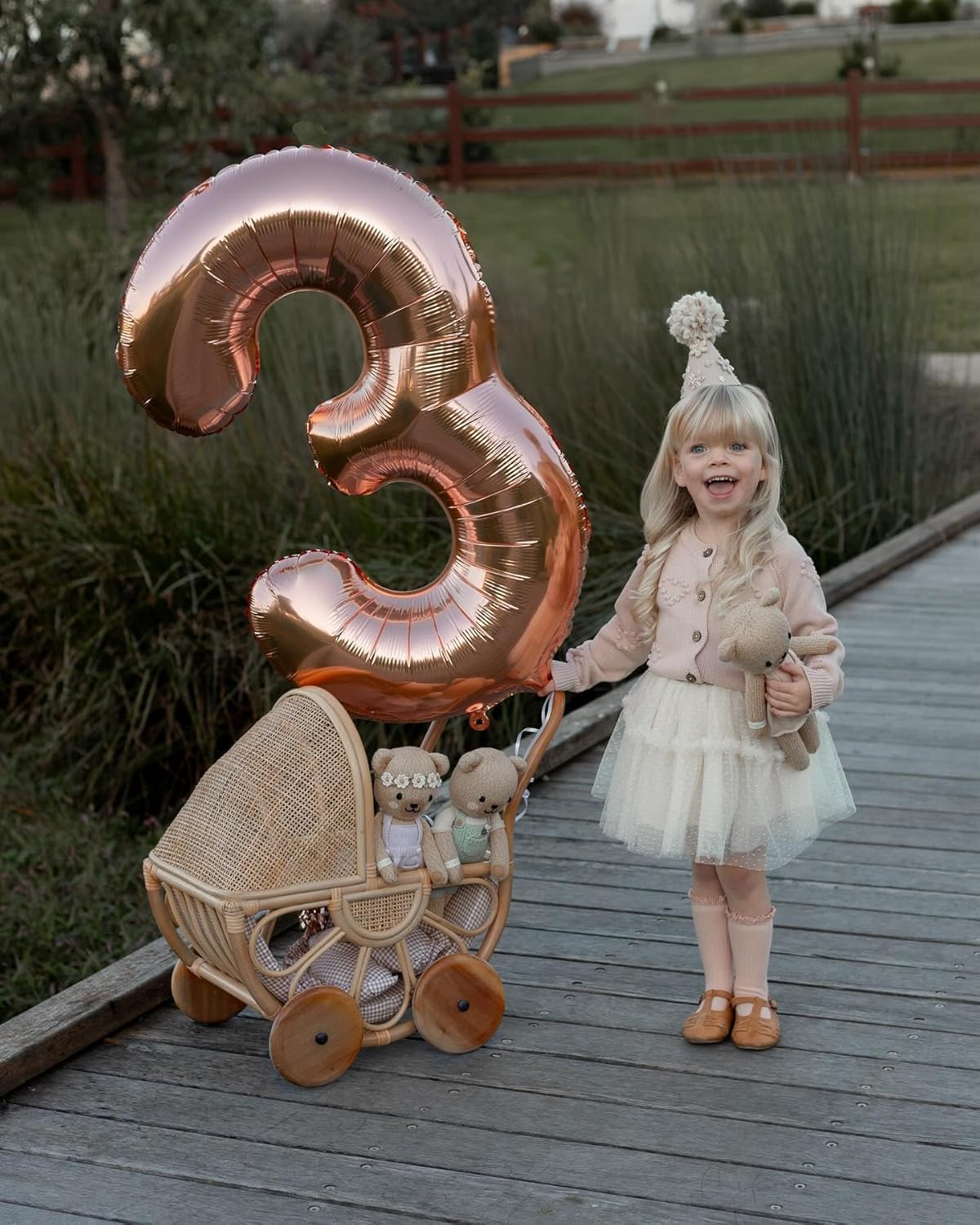 Rose Gold Number 13 Balloon - 40 Inch 13th Birthday Decoration for Girls & Boys