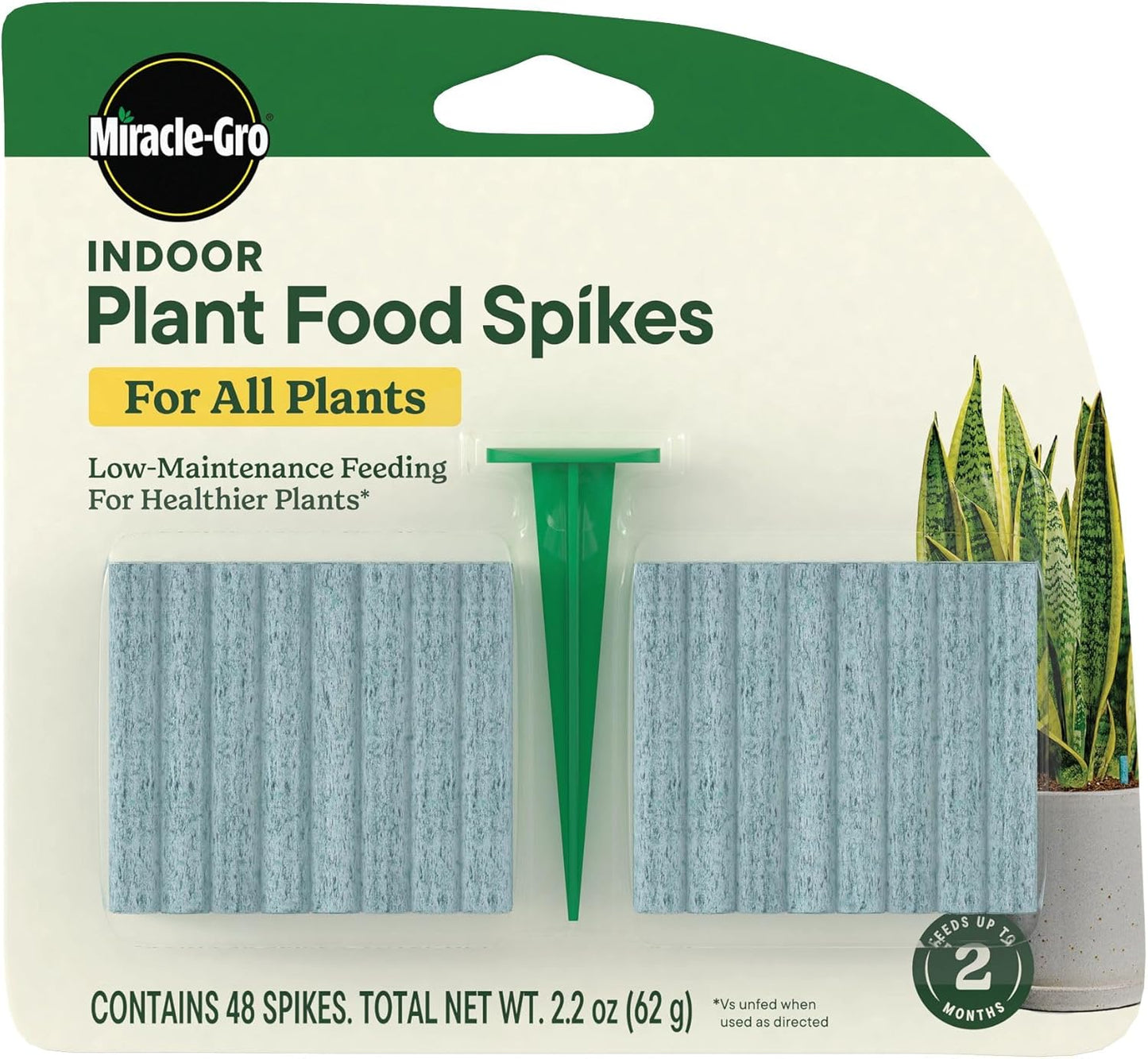 Miracle-Gro Indoor Plant Food Spikes - Fertilizer Spikes for Houseplants & Flowers | 48 Count