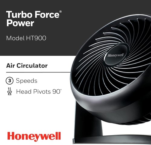 Honeywell HT-900 TurboForce Air Circulator Fan - Compact Black Design | 4 Pack for Enhanced Cooling