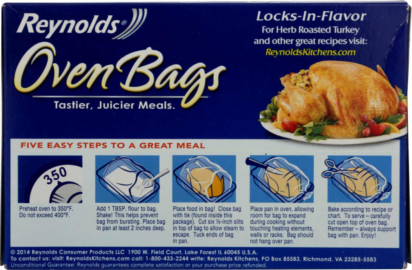 Reynolds Kitchens Turkey Size Oven Bags, Holds Up to 24 Pounds, 2 Count