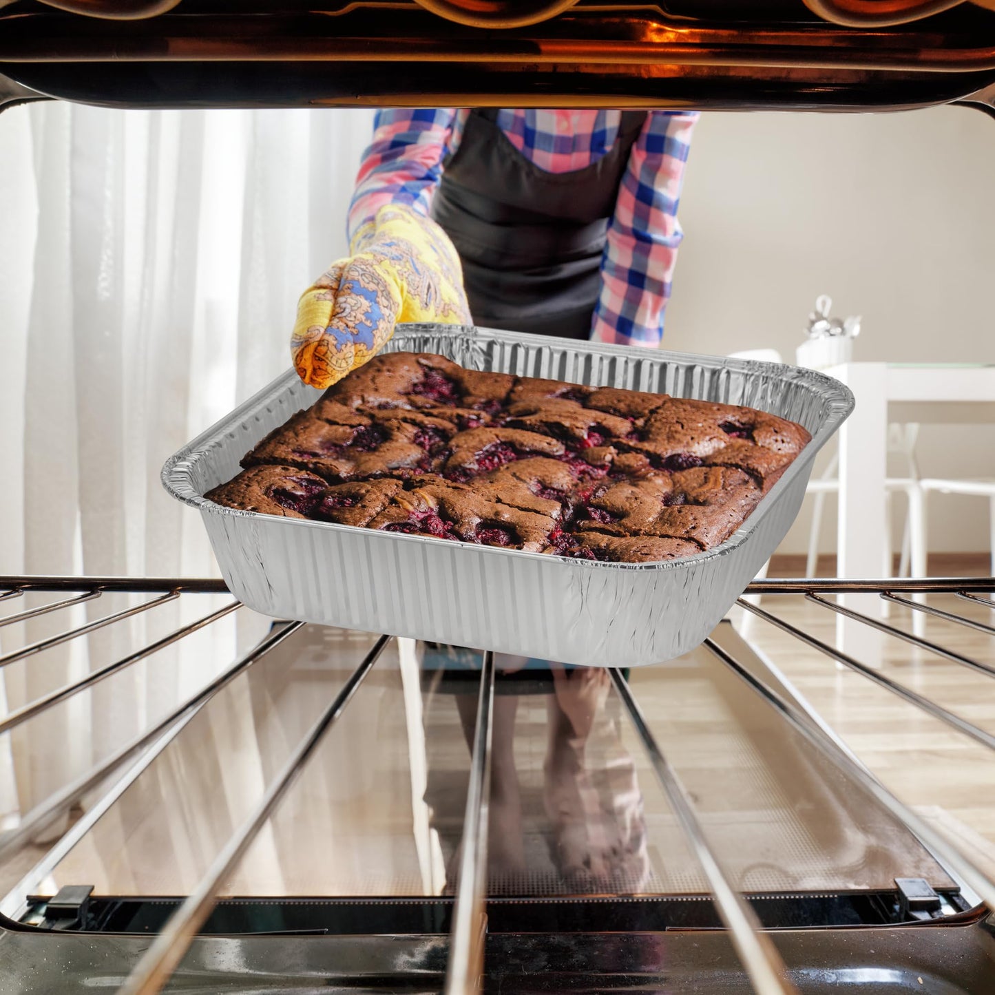 Nicole Home Collection 8x8 Aluminum Pans (500 Pack) 8 Inch Foil Pans - Cake Pans - Aluminum Square Pans - Disposable Food container - great For Cake Baking, Cooking, Heating, Freezing, Prepping Food