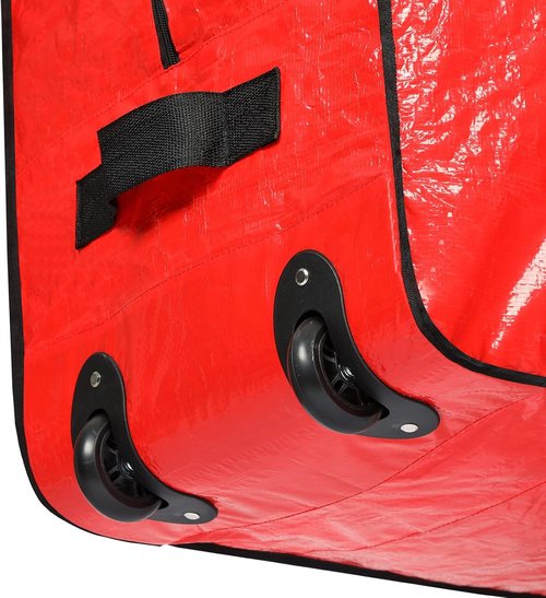 HOMEST Christmas Tree Storage Bag - Zippered Design with Wheels & Handles for 4.5-7 ft Trees | Red