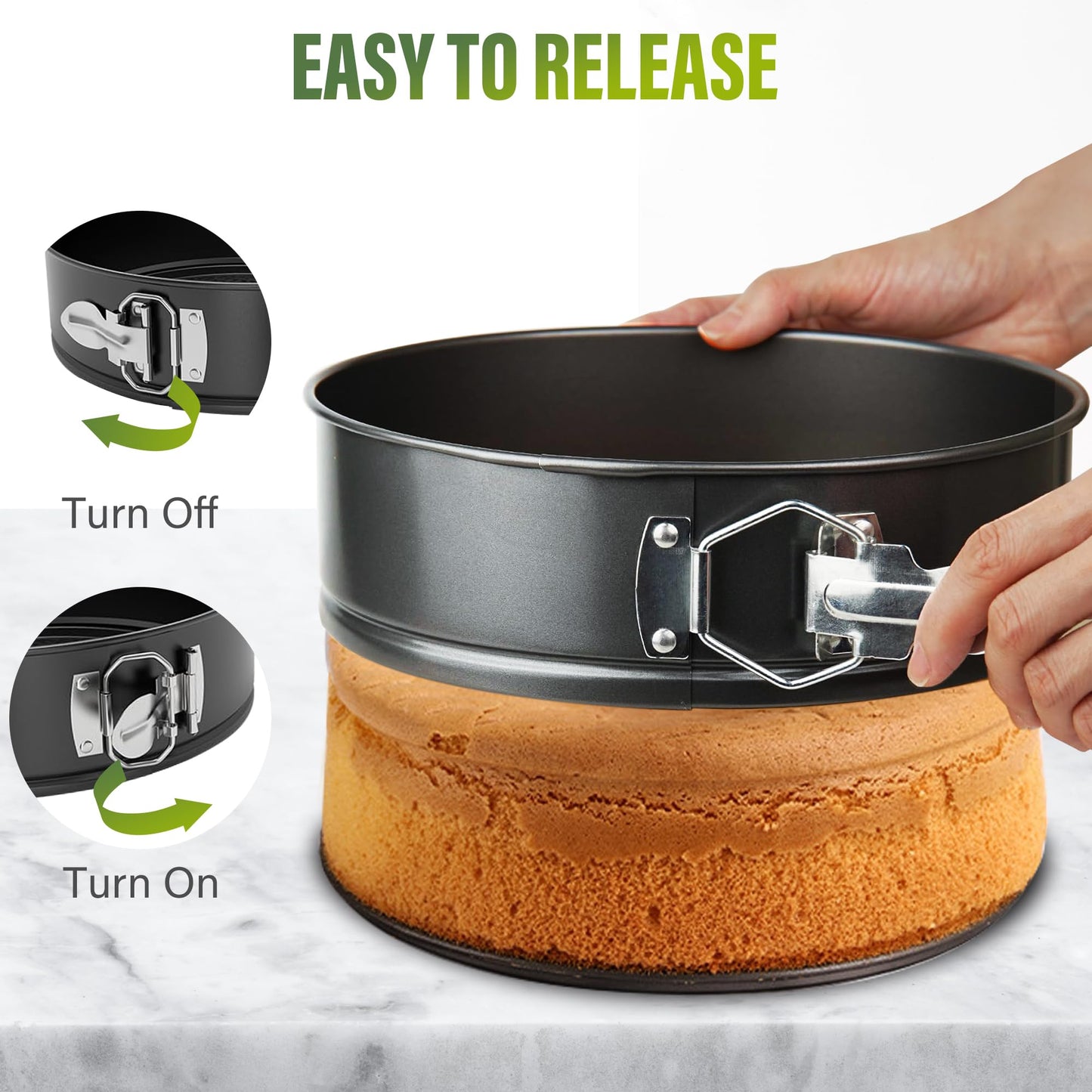 Vakoo Springform Pan - Available in 4, 7, 9, 10 Inch, Nonstick, Leakproof Cheesecake Pan for Baking, Easy Release, No Parchment Paper Needed - 7 Inch