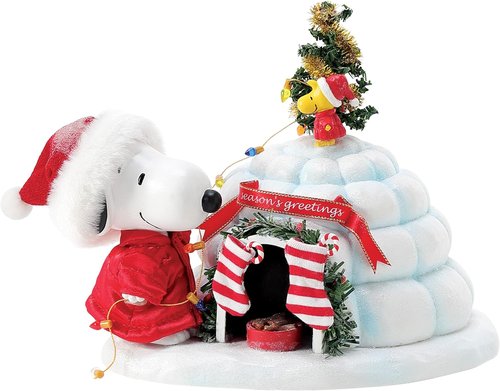 Department 56 Possible Dreams Snoopy & Woodstock Puffer Igloo Figurine - 7 Inch, Multicolor