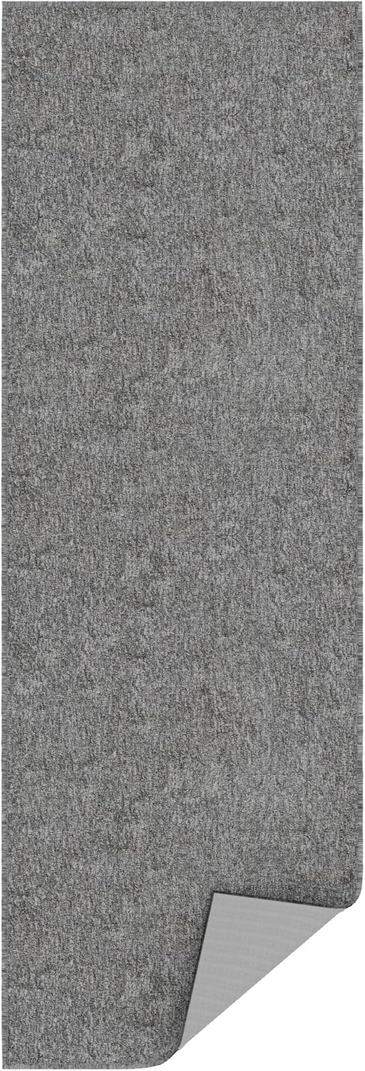 Ottomanson 20" x 59" Ultra-Thin Hallway Runner Rug - Durable Non-Slip Carpet for High-Traffic Areas - Fits Under Doors for Seamless Entry - Ideal for Kitchen, Entryway, Bedroom & Living Room, Gray