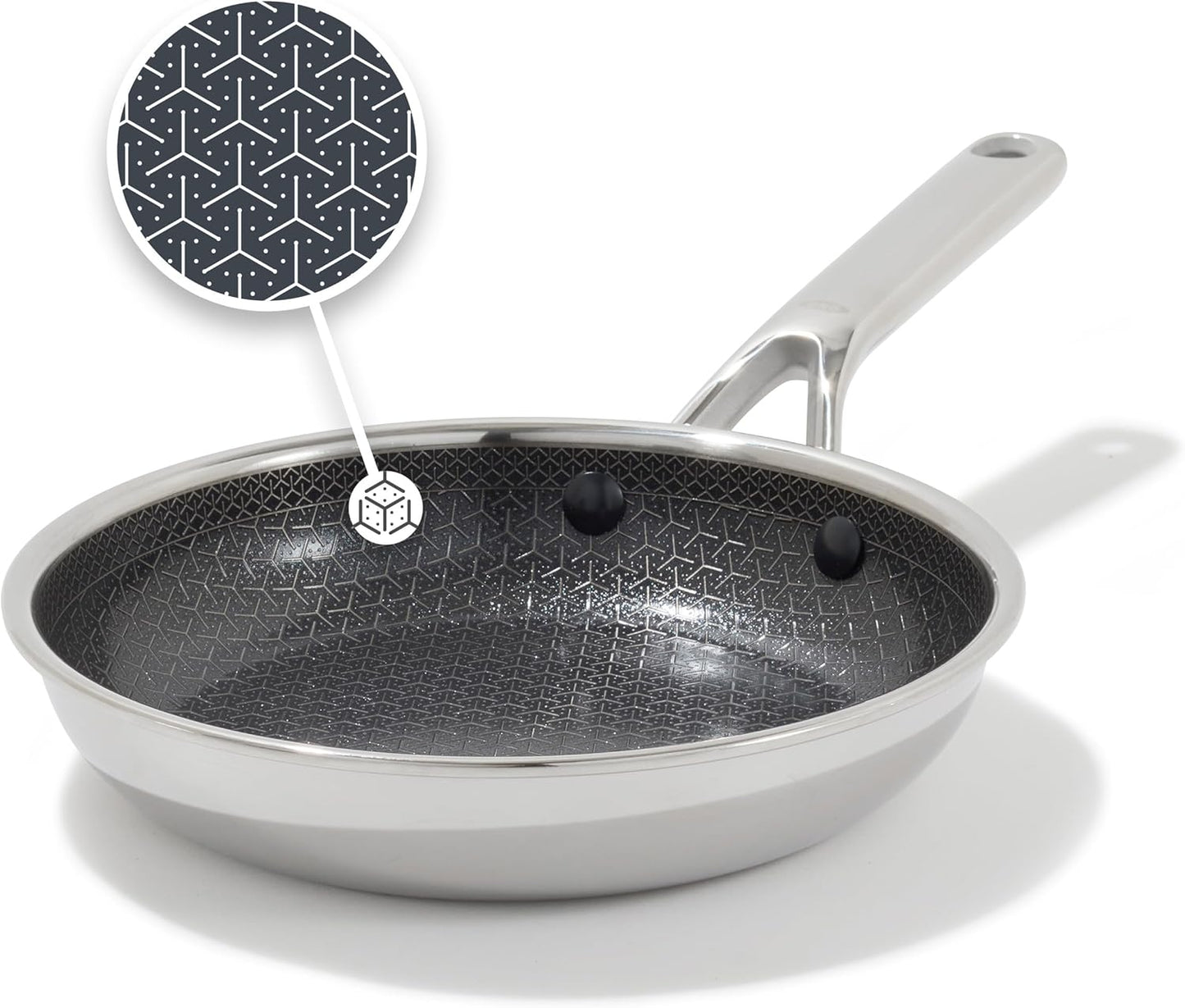 OXO Hybrid 8” Nonstick Frying Pan - Durable PFAS-Free Ceramic Skillet with Stay-Cool Handle | Induction & All Cooktop Compatible