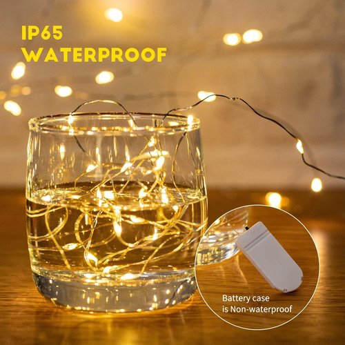 Fairy Lights Battery Operated String Lights - 12 Pack 7ft 20 LED Warm White Silver Wire for DIY Decor