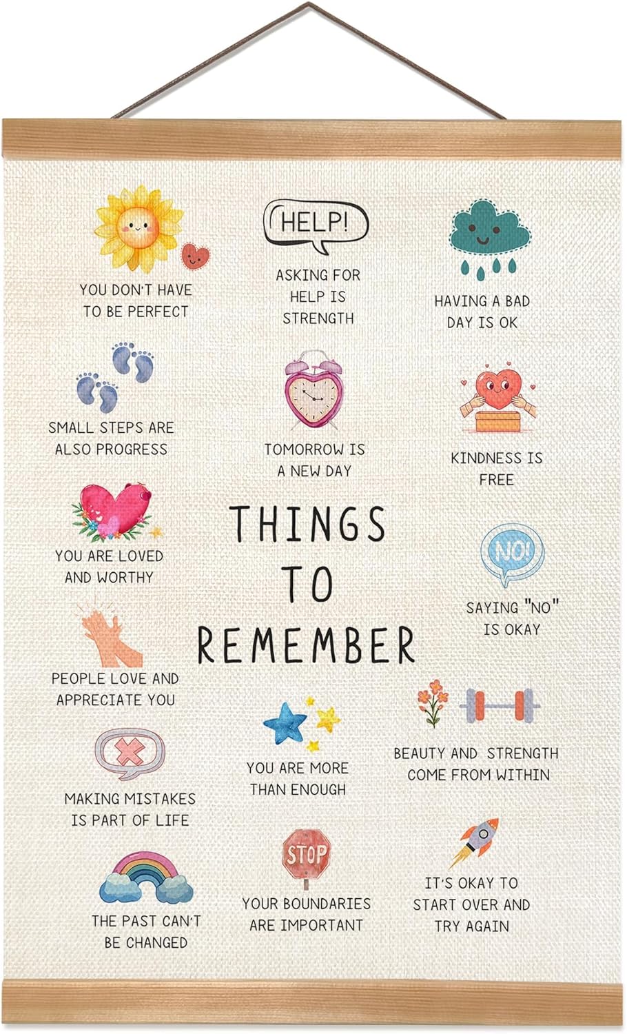 ZTGDA Therapy Poster - Mental Health Office Decor for Counselors | 12x16 Inch Anxiety Relief Tips