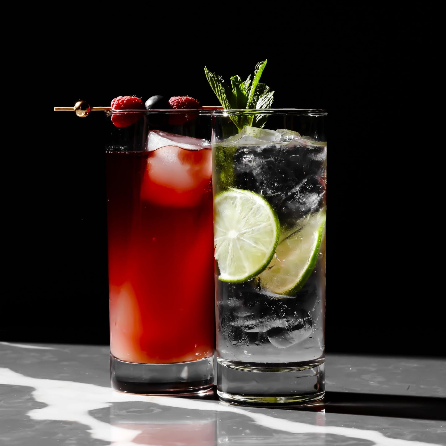 LEMONSODA Highball Glass Set | 12oz Set of 6 | Lead-Free Glass with Heavy Base | Dishwasher Safe Cocktail Glasses for Mojito Whiskey Iced Tea | Gift Box Included | Modern Durable Bar Glassware