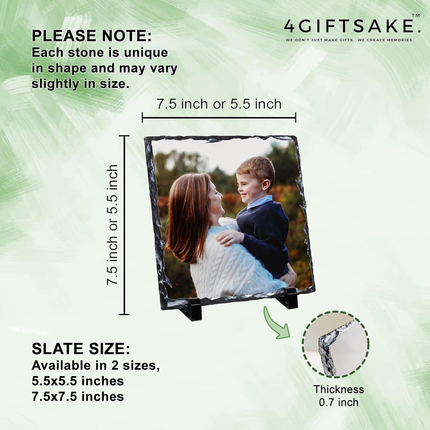 Skiennix Personalized Photo Rock Slate Frame - Custom Stone Plaque for Memorable Gifts | Perfect for Weddings, Birthdays, and Memorials