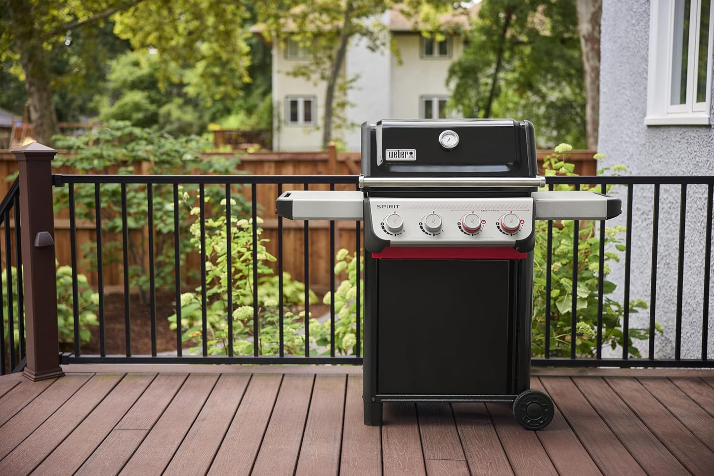 Weber Spirit E-425 Liquid Propane Gas Grill - 4 Burner Outdoor BBQ in Black | Porcelain-Enameled Grates & Sear Zone