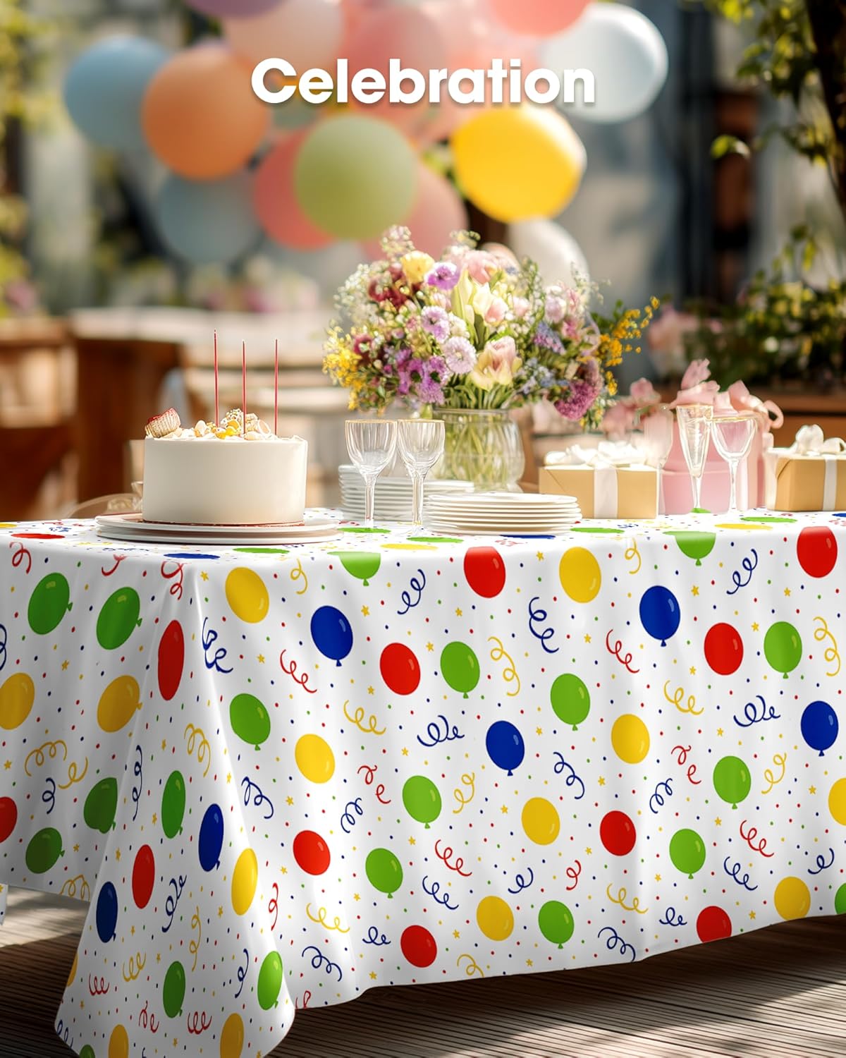 Pureegg Disposable Plastic Tablecloths - 54 x 108 Inch, Leakproof & Sturdy for Birthday Parties, Picnics & Baby Showers