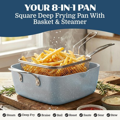 Granitestone Ceraluxe 20 Pc Ceramic Cookware Set Nonstick, Complete Pots and Pans Set Non Stick with 5 Pc Bakeware Set, Deep Frying Pan Set, & Steamer, Non Toxic PFOA Free, Oven & Dishwasher Safe