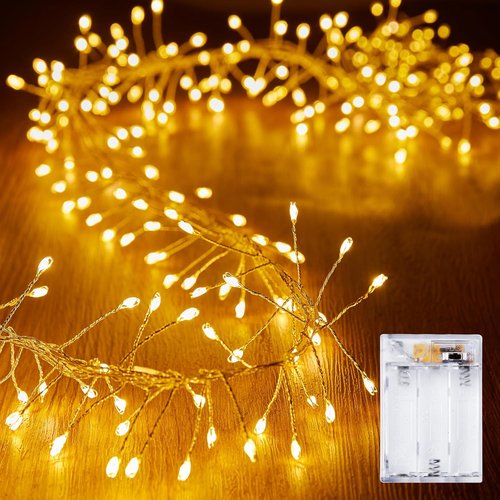 Brightown Fairy Lights - 10Ft 120 LED Battery Operated String Lights | Waterproof Silver Wire for Indoor/Outdoor Decor
