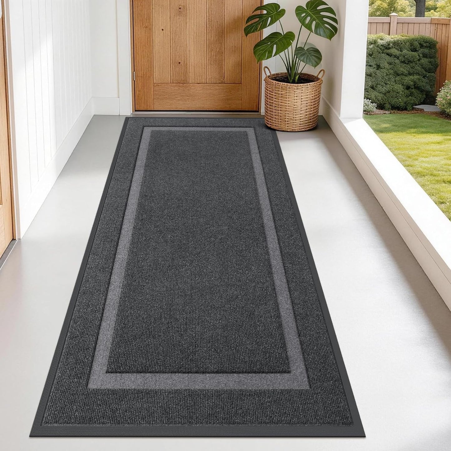OLANLY Waterproof Front Door Mat - All-Season, Fade Resistant, Easy Clean | 71x34 Inches, Grey