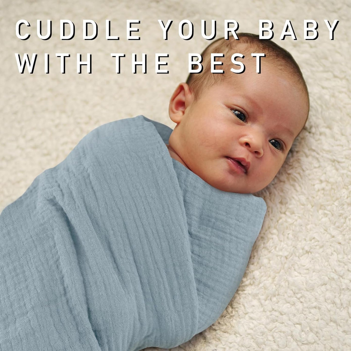 Skiennix Muslin Swaddle Blankets - 4 Pack Breathable 100% Cotton Newborn Receiving Wraps | Skin-Friendly Essentials