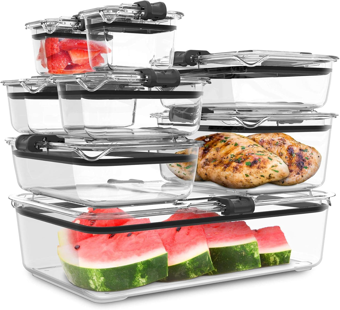 Prepara Latchlok Food Storage Containers - 7.8 Cup Tritan Set of 2 | Clear Design