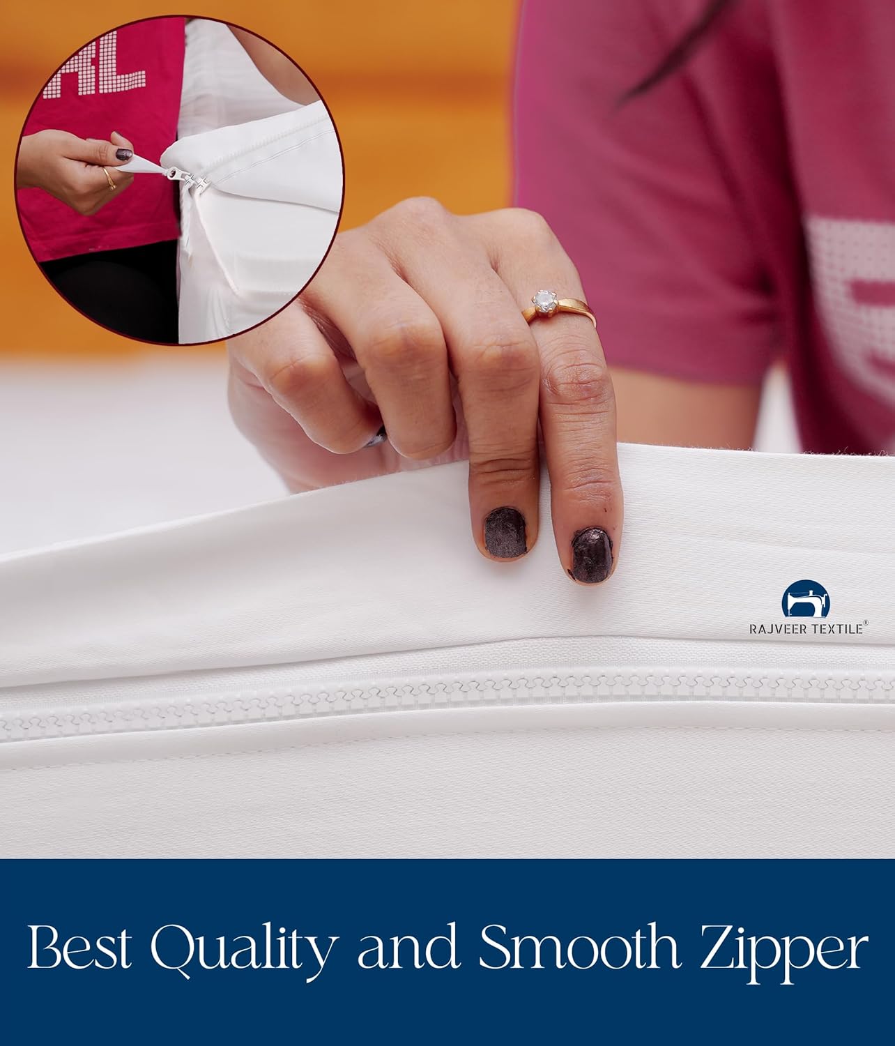 Zip On Fitted Sheet - Soft 600 TC Cotton | Easy Change Queen Size with 18” Deep Pocket - Light Grey