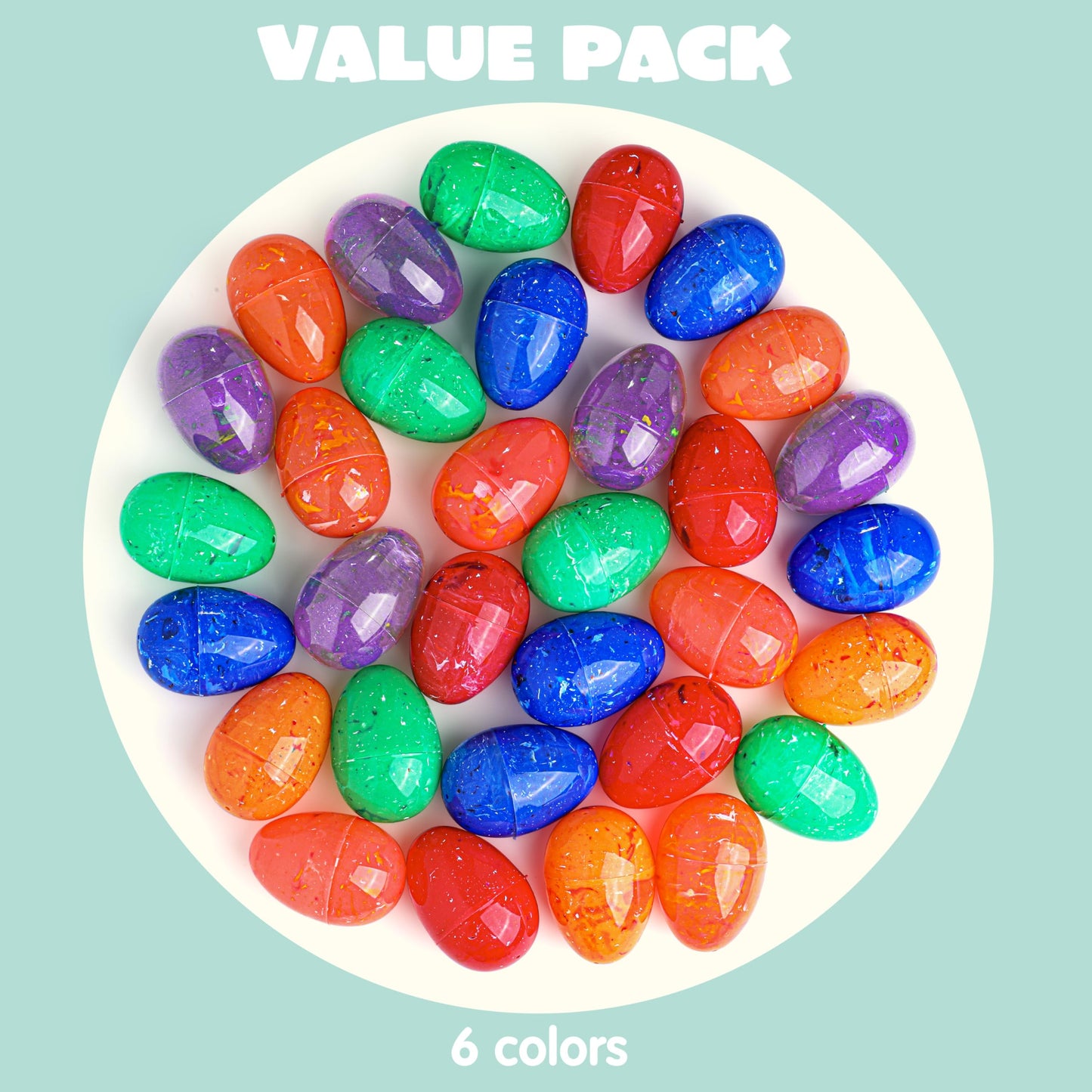 JOYIN 72 Pcs Plastic Iridescent Printed Bright Easter Eggs 3.15" Tall for Easter Hunt, Basket Stuffers Fillers, Classroom Prize Supplies, Filling Treats and Party Favor