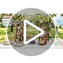 Wooden 3-Tier Cupcake Stand with Swing & Flower Decor - Brown