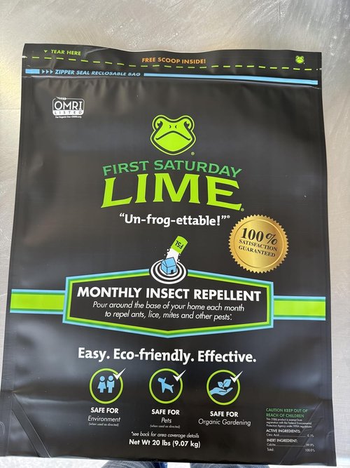 First Saturday Lime Insect Deterrent - 20LB Bag | Monthly Outdoor Insect Shield | Effective Ant & Pest Control