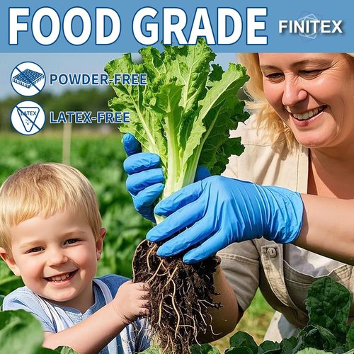 FINITEX Blue Disposable Nitrile Exam Gloves - 200 Count | 3.5mil Powder-Free & Latex-Free