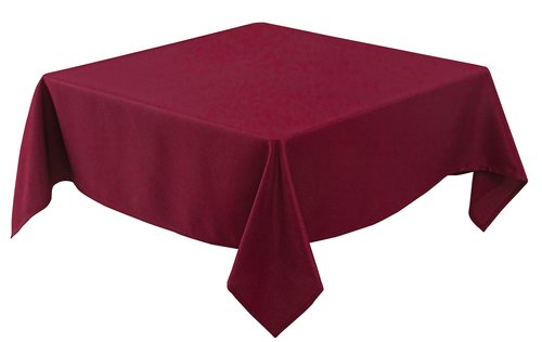 Biscaynebay Textured Fabric Christmas Square Table Cloth 60x60 Square, Burgundy Water Resistant Tablecloths for Dining, Kitchen, Wedding, Parties etc. Machine Washable