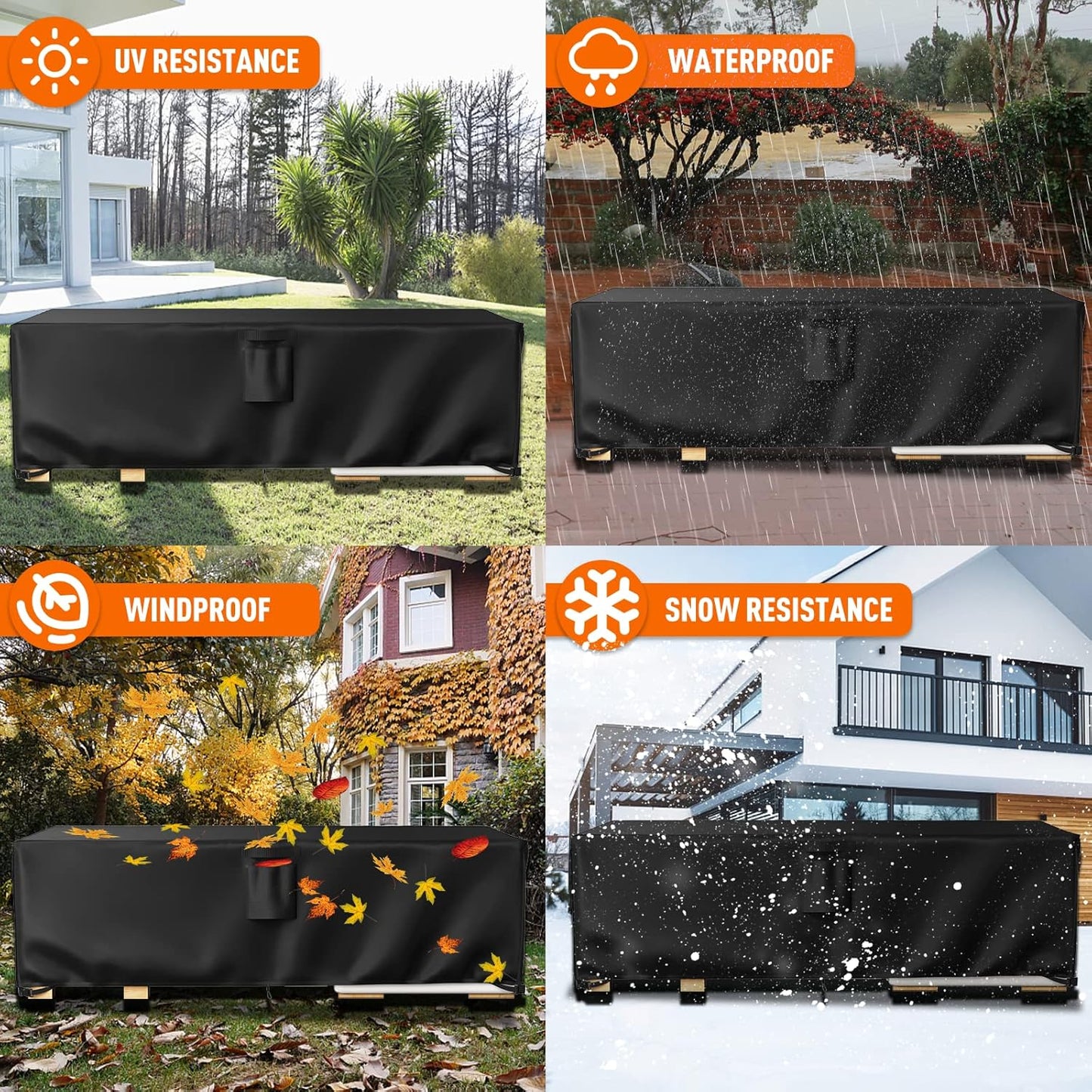 Ruimoy Outdoor Furniture Cover - Heavy Duty Waterproof Protection | Fits Tables & Chairs (108" L x 82" W x 27.9" H)