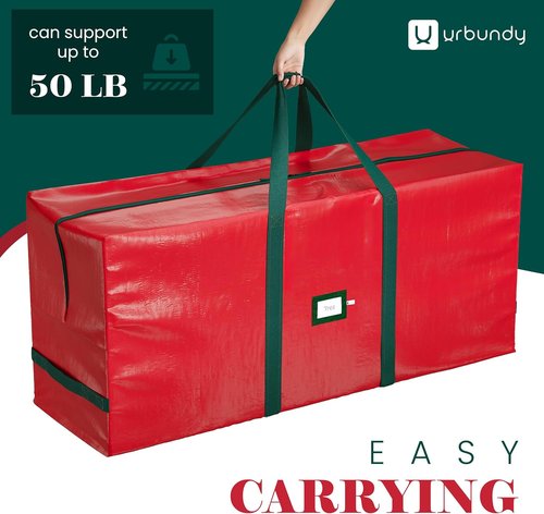 Heavy Duty Moving Bag - 7.5 Ft Christmas Tree Storage Bag in Red | Year-Round Protection
