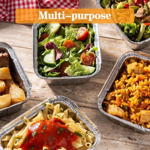 **Extra Heavy Duty 9x11 Aluminum Foil Pans - 10PCS Disposable Baking & Serving Trays for Parties | 8x11.1in Base**