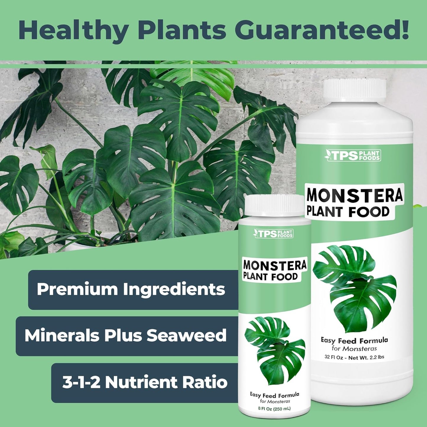 Monstera Plant Food - Liquid Fertilizer for Lush Growth & Strong Roots | 8 oz for Bigger Split Leaves