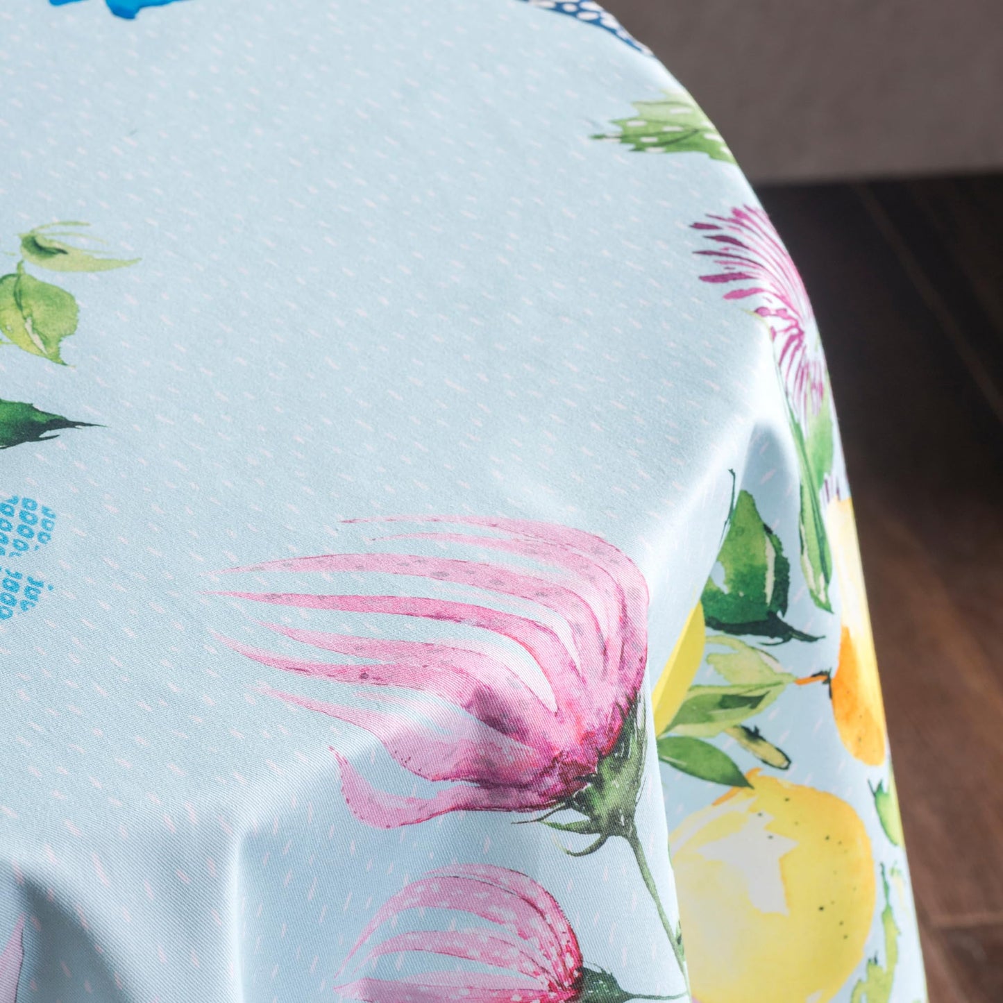 Maison d' Hermine Table Cloth Round Table 100% Cotton 63 Round Inches Tablecloth Reusable Decorative for Dining Kitchen Room Farmhouse Home Gifts for Mothers Day Spring Summer - Jardin D'Ete - Mint