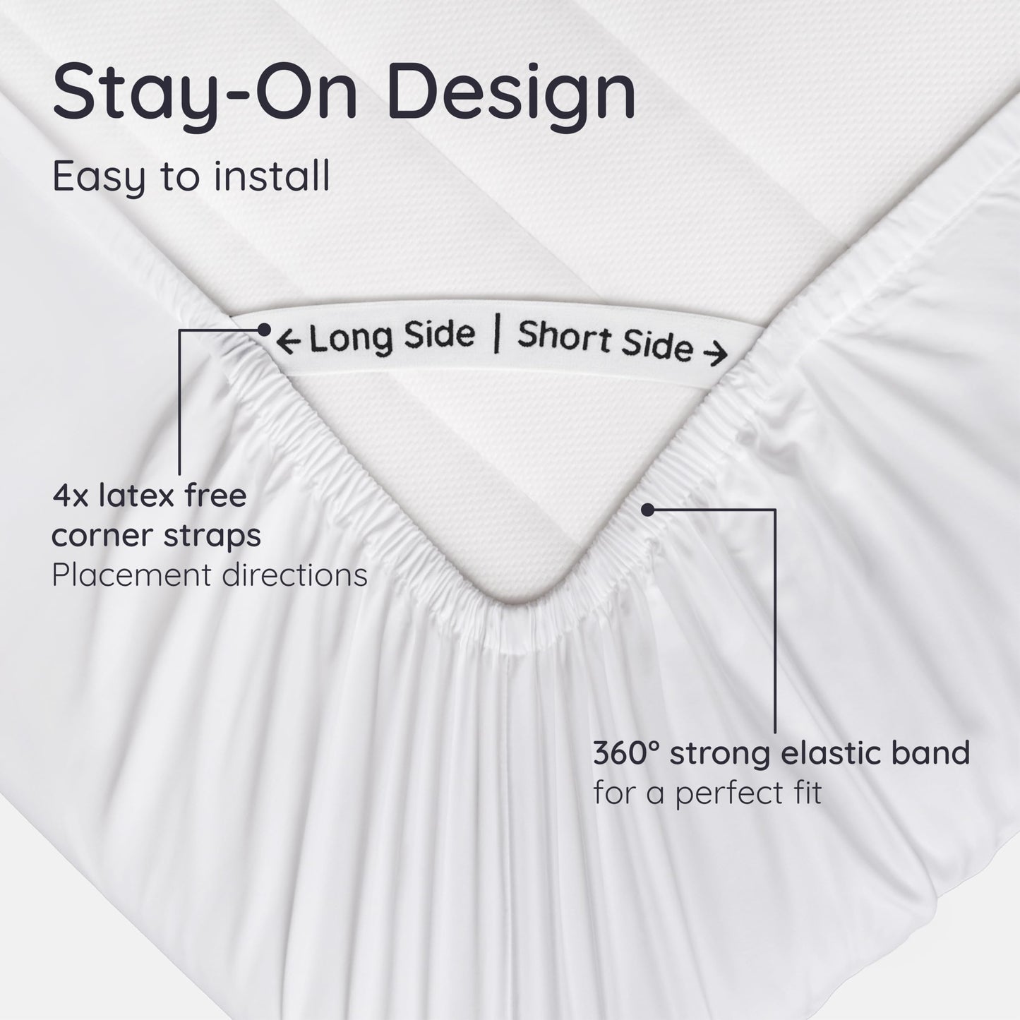 Bambaw King White Fitted Sheet Only, 100% Viscose Derived from Bamboo Sheet, Cooling Fitted Sheet King Size, 16” Deep Pocket Sheet (White)
