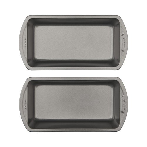 GoodCook Nonstick Loaf Pan 8 x 4-Inch Heavy-Duty Steel Bakeware with Easy-Clean Non-Stick Coating, Oven & Dishwasher Safe Pan for Meatloaf Breads Lasagnas Casseroles & More, Set of 2, Gray