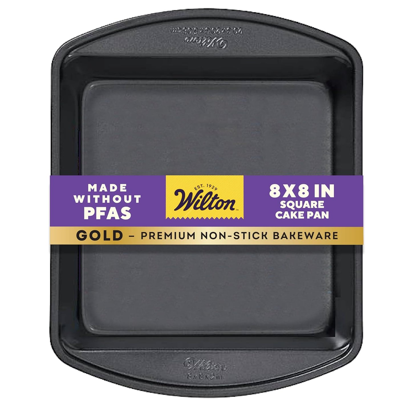 Wilton Gold Non-Stick 8 x 8 Inch Square Brownie Pan - Durable Cold-Rolled Steel Bakeware