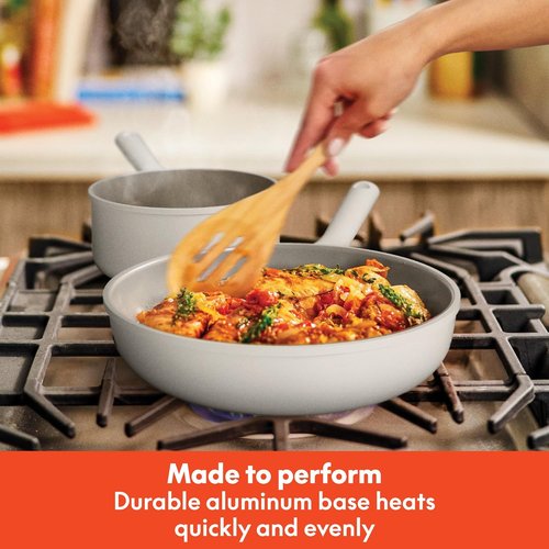 Bella 7 Piece Cookware Set - EverGood™ Ceramic Nonstick, Dishwasher & Oven Safe, Oatmilk Color