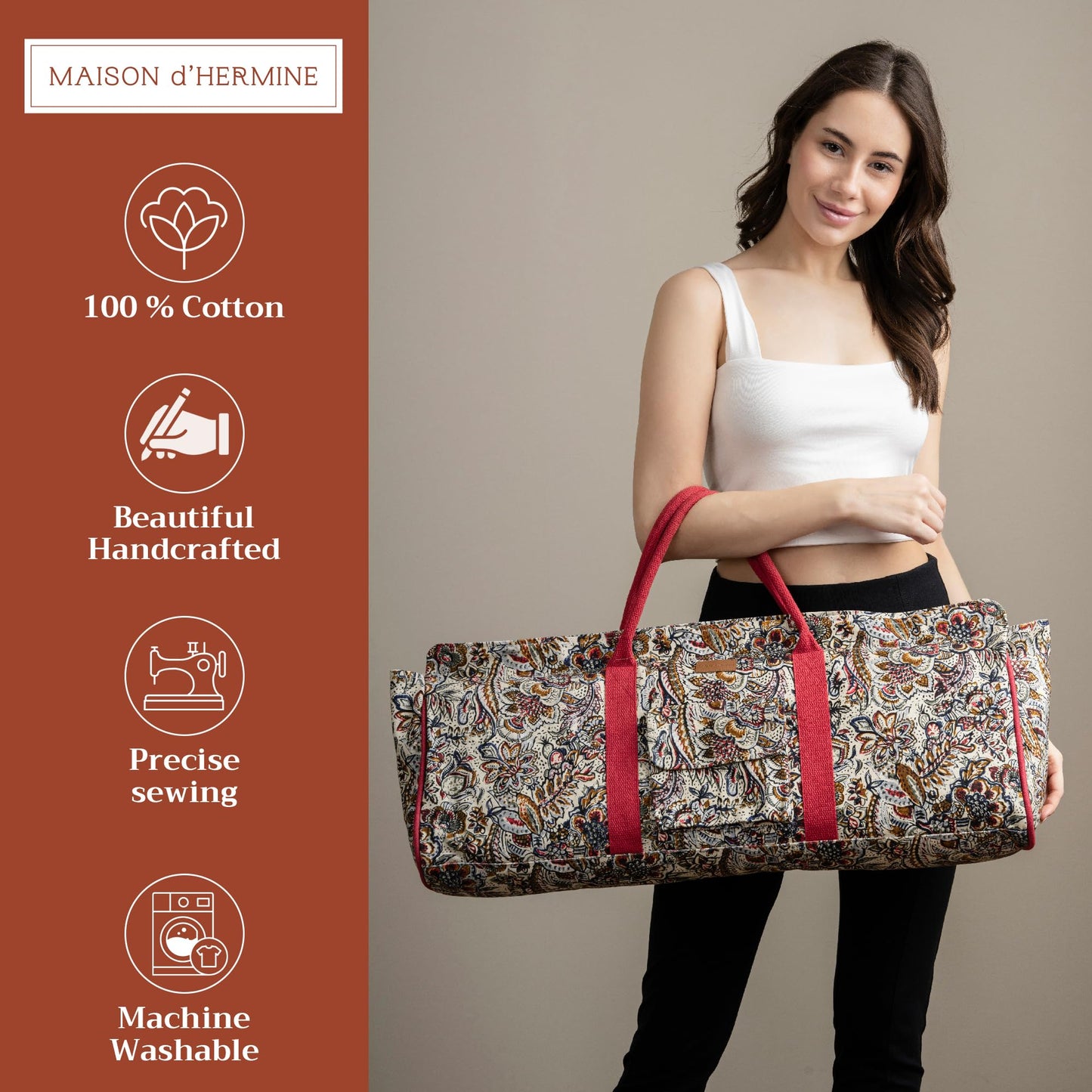 Maison d' Hermine Yoga mat tote bag for Women & Men, Travel Yoga Gym Bag With Pocket and Zipper Mothers Day Gifts - Jaipur