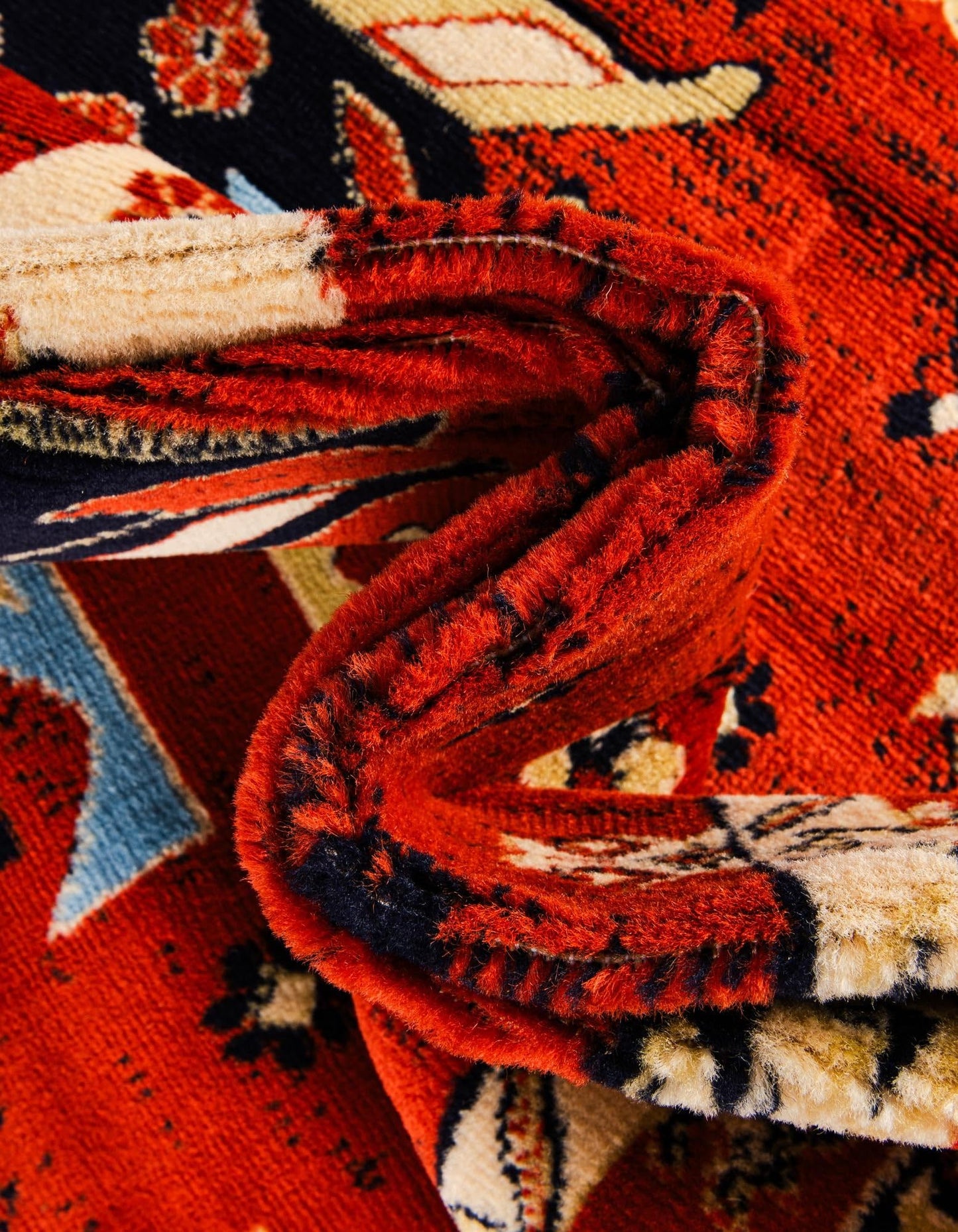 Unique Loom Taftan Collection Border Geometric Tribal Inspired Design Area Rug, 2 ft 7 in x 10 ft, Terracotta/Ivory