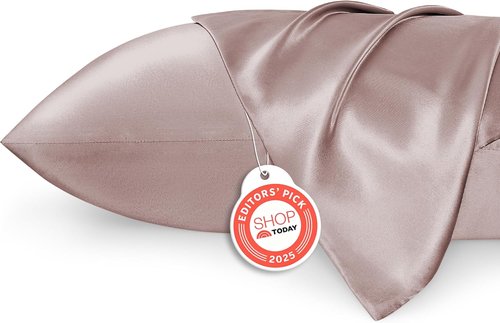 Bedsure Satin Pillowcase - Luxurious Silk-Like Feel | Standard Size 20x26 Inches, Dusty Rose, 2-Pack