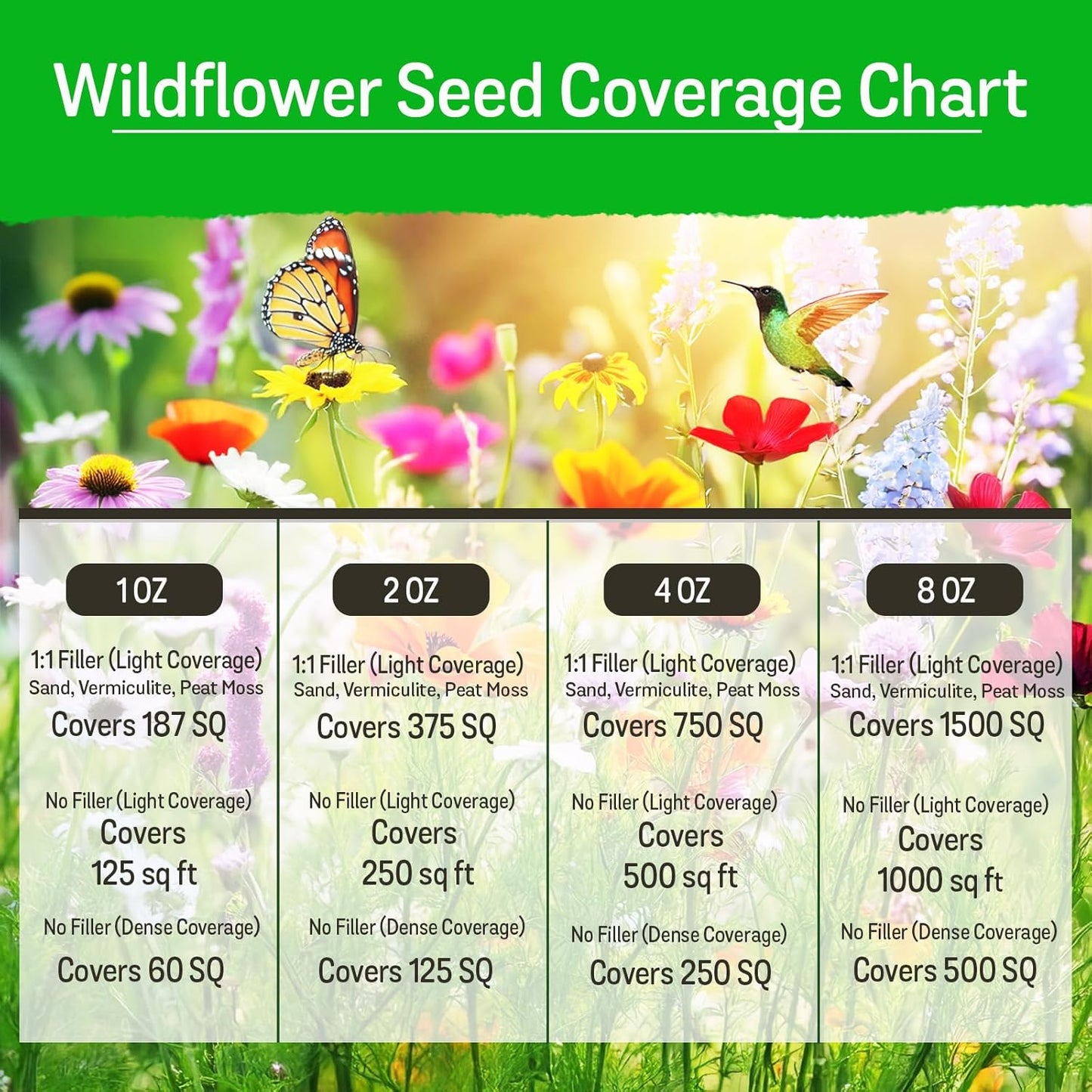 NatureZ Edge Wildflower Seeds Mix - 170,000 Seeds, 35 Varieties of Perennial & Annual Flowers