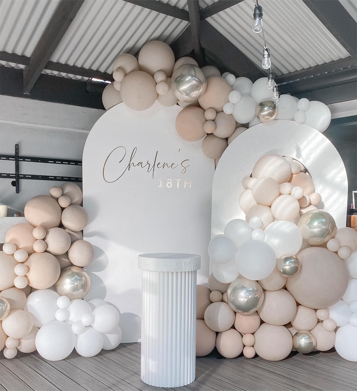Skiennix White Double Stuffed Balloons - 115 Pcs in 5/10/12/18" Sizes | Perfect for Birthday & Wedding Decor