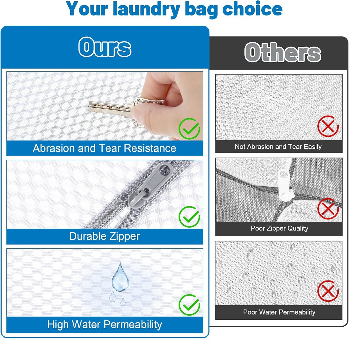 Skiennix 6-Pack Honeycomb Mesh Laundry Bags - 12x16 Inches Delicate Wash Bags with Sturdy Zippers